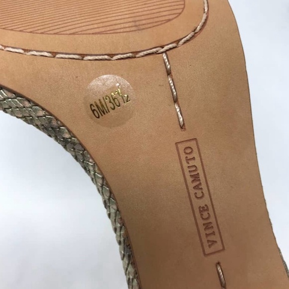 Vince Camuto Lauralie Ankle Strap Sandal Heels 6 Snakeskin Leather Open Toe NWOT - Picture 6 of 6